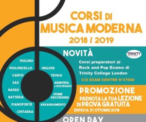 Aperte le iscrizioni per i corsi di canto e strumento 2018/2019!!!