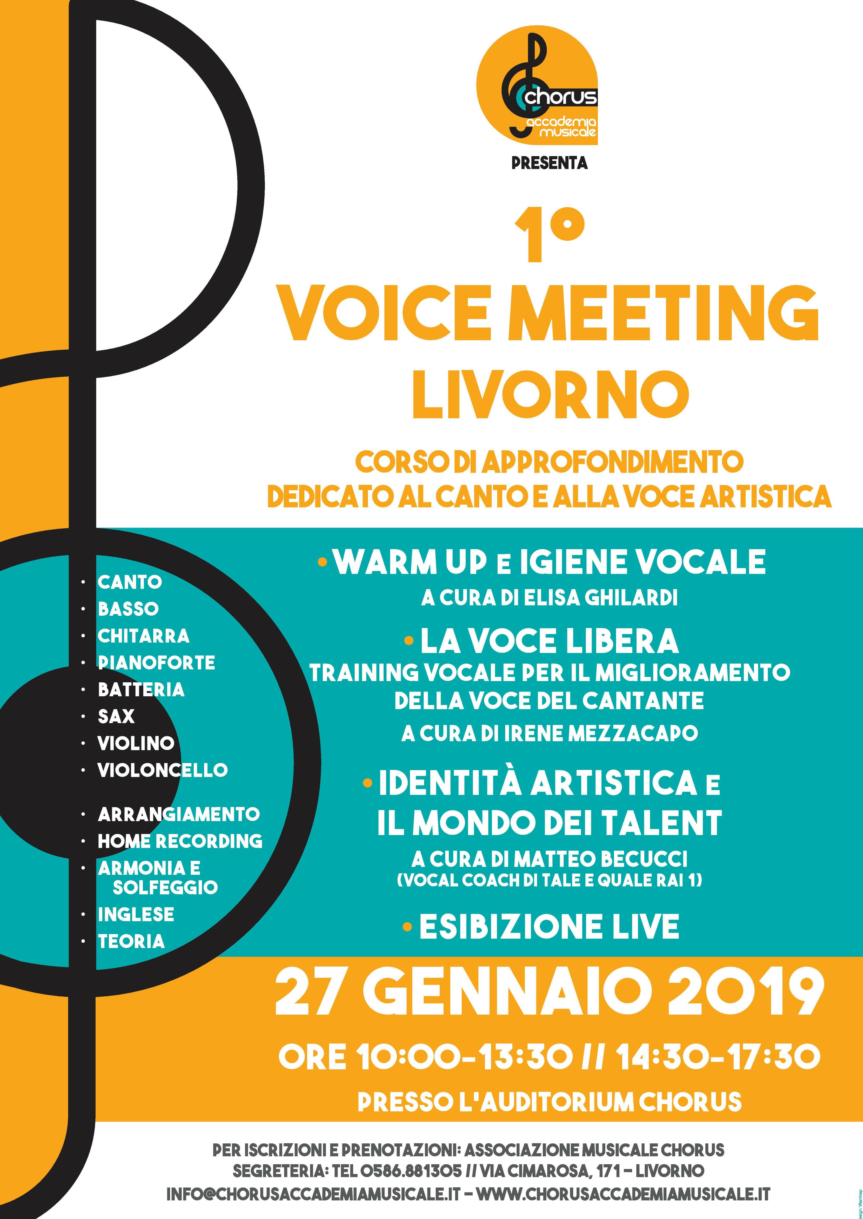 1° VOICE MEETING LIVORNO – APERTE LE ISCRIZIONI