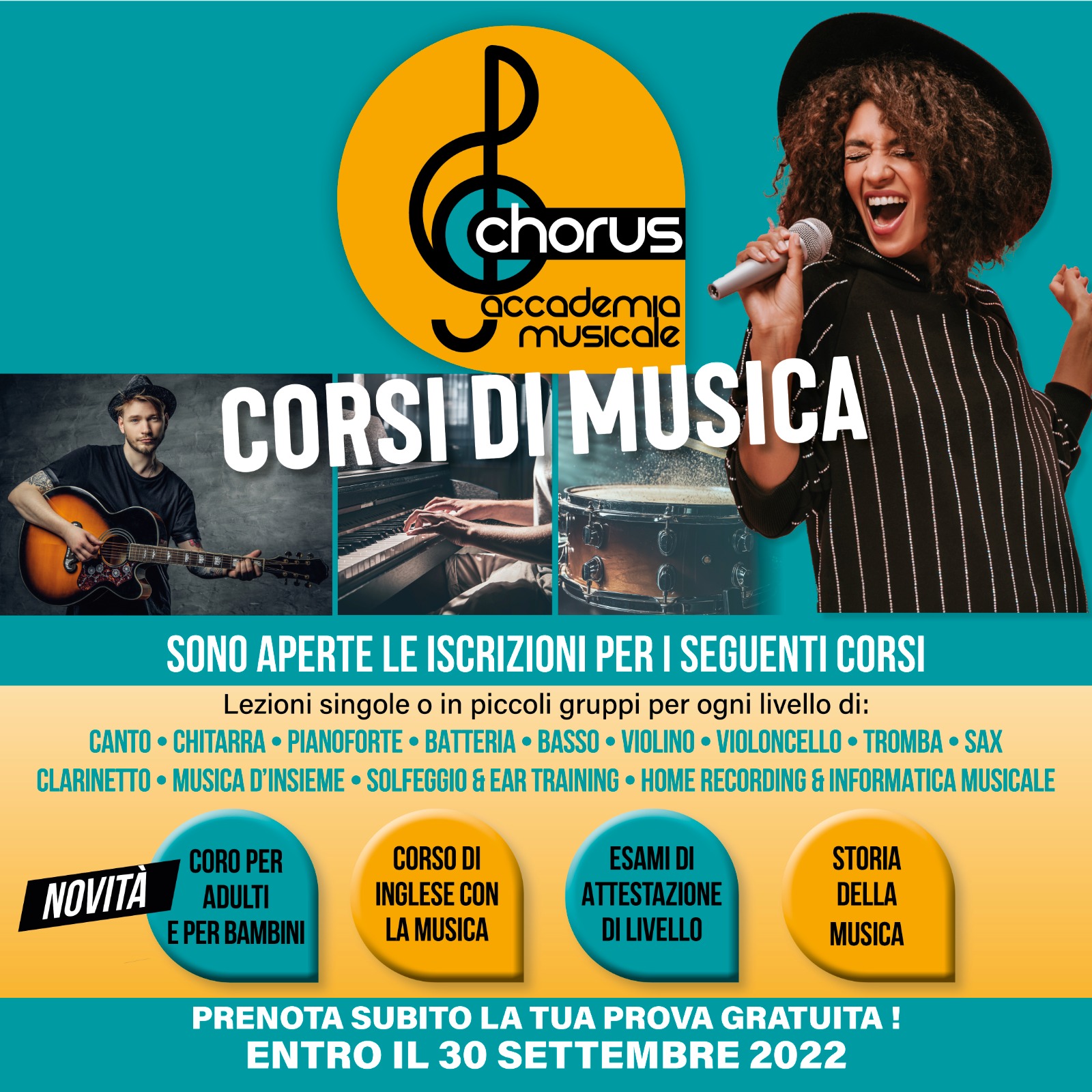 Al via i corsi di musica Chorus 2022/2023 !